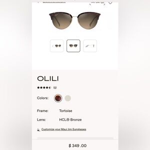 Maui Jim sunglasses, Olili style, polarized, slight cat eye, worn 2-3x